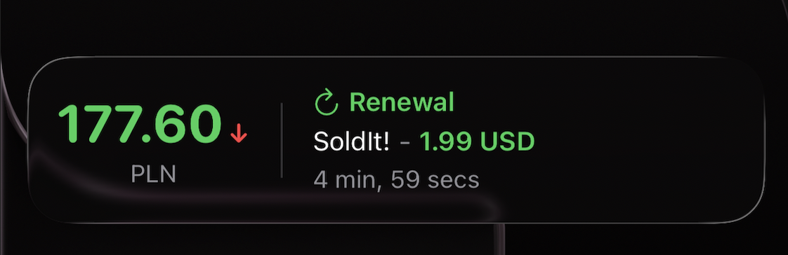 SoldIt! Live Activities on Lock Screen