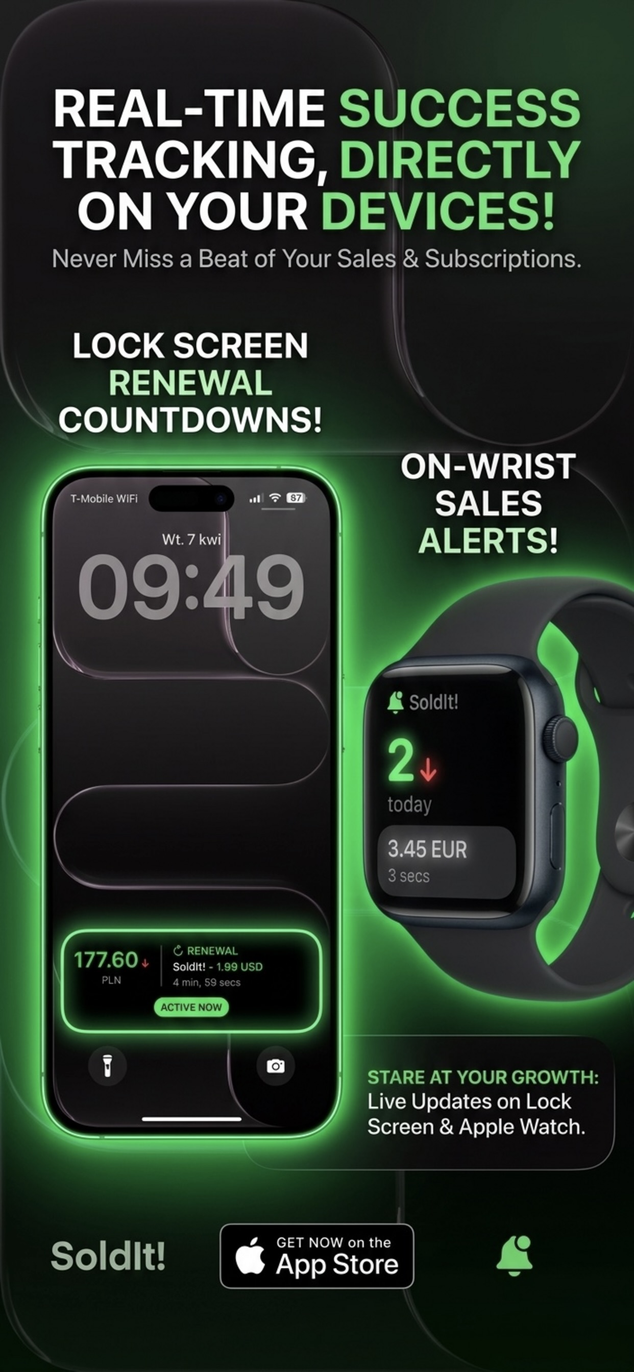 SoldIt! - Live Activity showing a sale notification