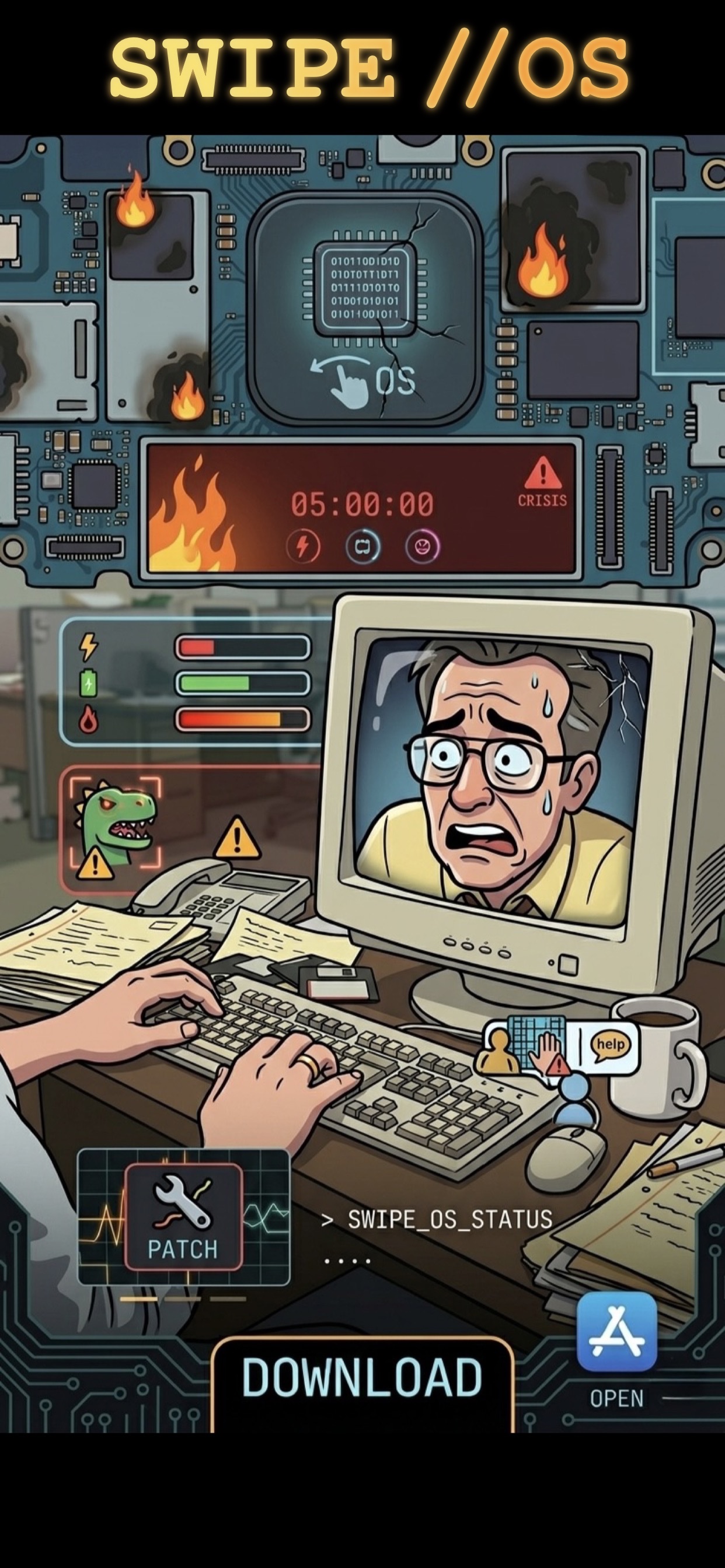 SwipeOS key art - main promotional screen