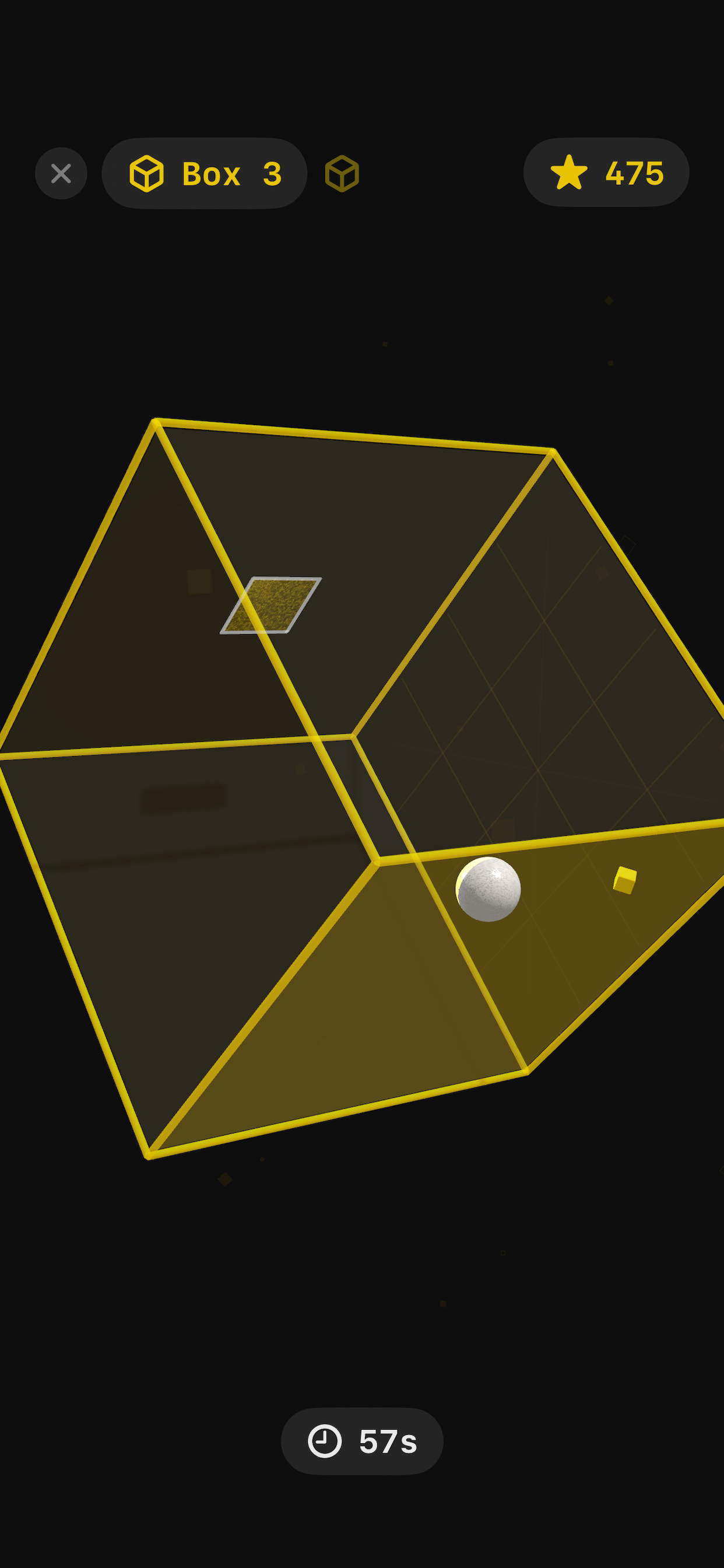 The Box - golden box maze with ball navigating towards exit