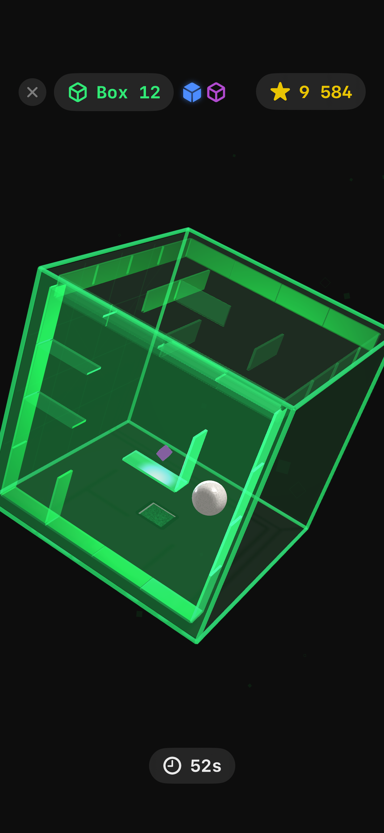 The Box - green box with multi-level maze paths
